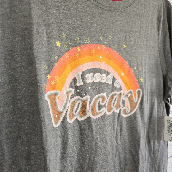 Torrid I need a Vacay Graphic Tee Shirt Plus Size Top Short Sleeve 1X Gray New - Picture 2 of 16